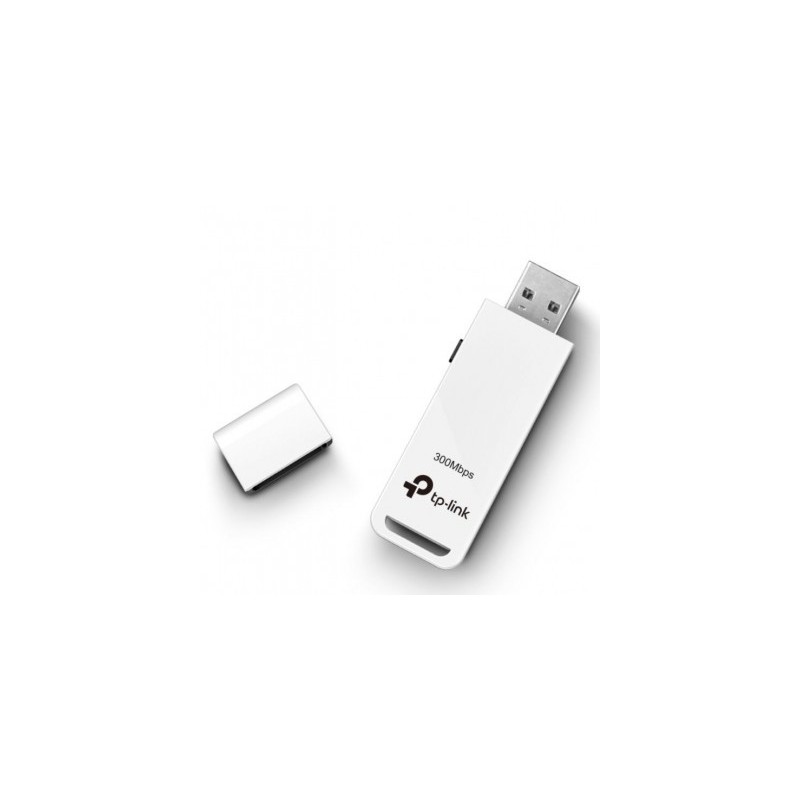 Adaptador USB  TP-LINK TL-WN821N - Inalámbrico, 300 Mbit/s, Color blanco