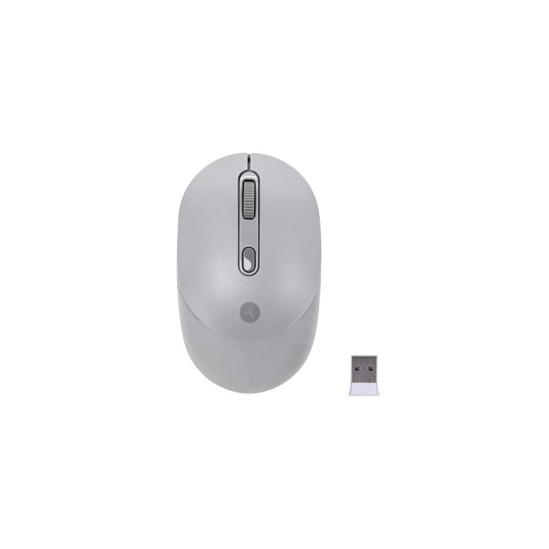 Mouse  TECHZONE TZMOUG204-INA - Plata, 4 botones, Inalámbrico, Plug and Play, 800/1200/1600 DPI