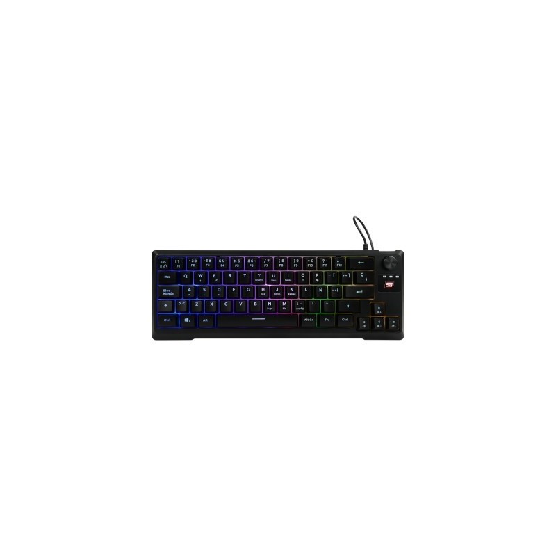 Teclado Vorago Start The Game KB-506 Tkl Factor 65 - Rgb, Rueda Multimedia, Alámbrico, Anti Ghosting, Usb Negro