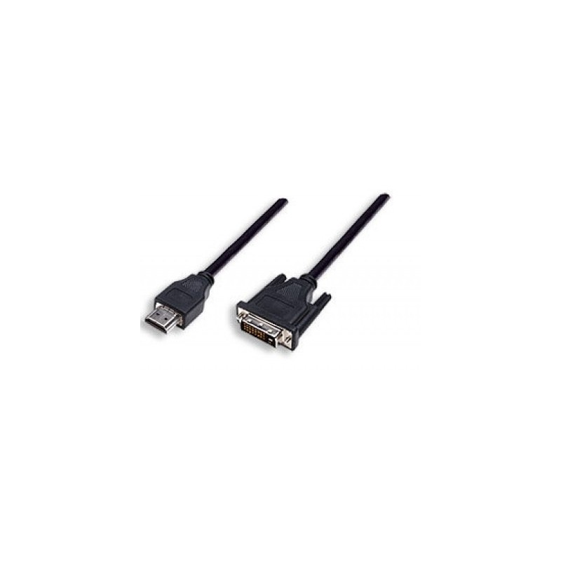 Cable HDMI a DVI  MANHATTAN - HDMI, DVI-D, Macho/Macho, Negro