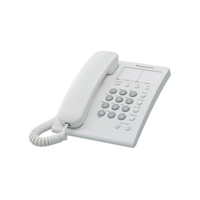 Teléfono analógico PANASONIC KX-TS550MEW - Analógica, Escritorio/pared, Color blanco, Incluye Memoria para 10 Números