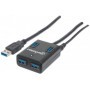 Hub USB MANHATTAN - USB 3.0, Negro, 4 puertos