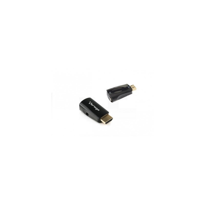 Convertidor HDMI a VGA VORAGO ADP-208 - 3, 05 m, HDMI, VGA/3.5mm, Macho/hembra, Negro