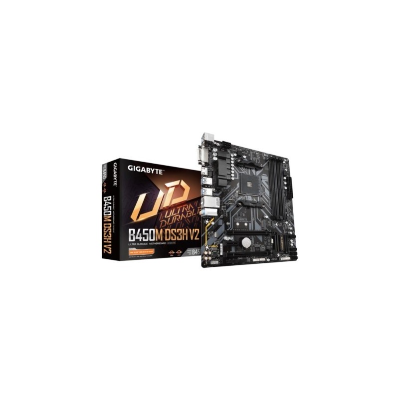 Motherboard GIGABYTE B450M-DS3H V2 - DDR4, AMD, Socket AM4, Micro ATX