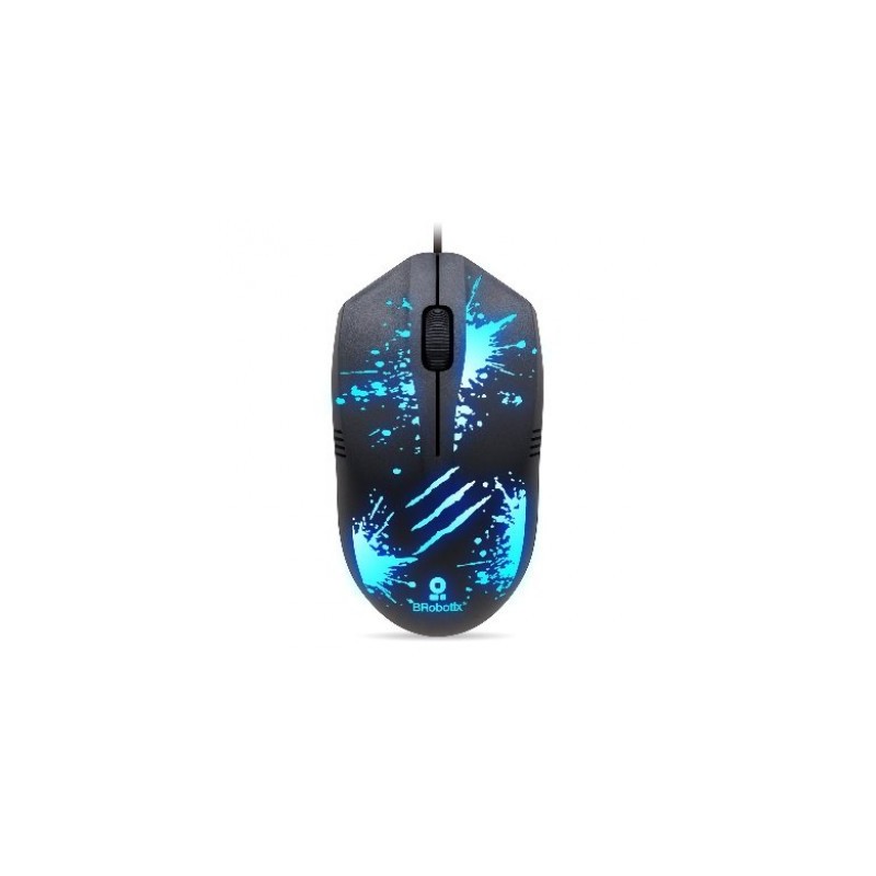 Mouse USB RGB XPLOTION BROBOTIX 263939 - Negro, 800/1200/1600 DPI