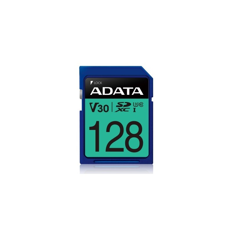 Secure Digital ADATA V30 SDXC UHS-I U3 ADATA ASDX128GUI3V30S-R - 128 GB, Clase 10