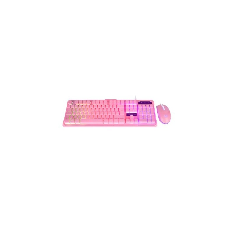 Kit Teclado y Mouse Balam Rush BR-932769 - USB, Rosa, 3600 DPI