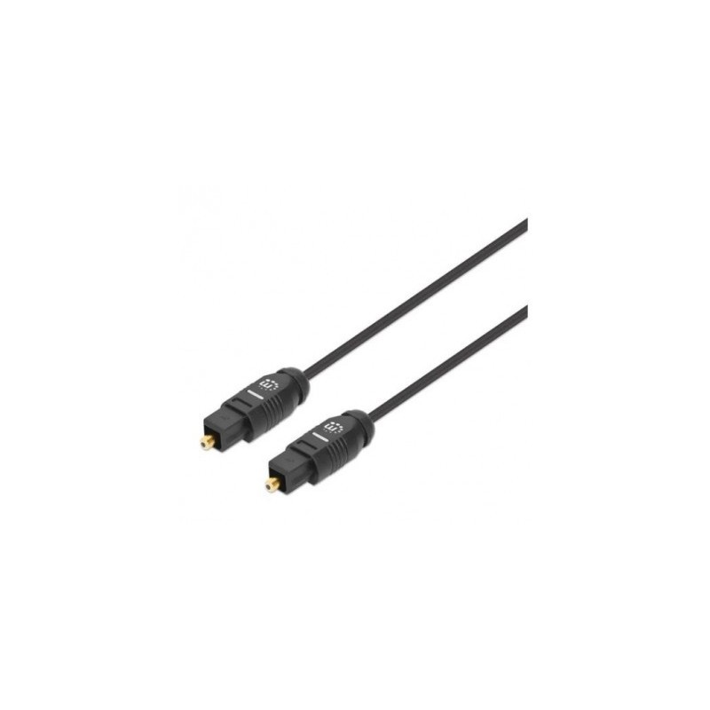 Cable de Audio Digital Optico Toslink  MANHATTAN 356060 - 1 m, Macho / Macho, Negro