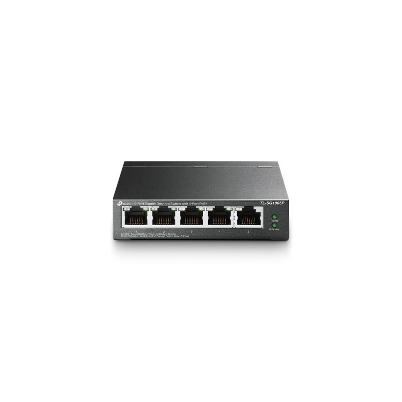 Switch no administrable (TL-SG1005P) de (5) puertos 10/100/1000 Mbps - (4) Puertos POE +