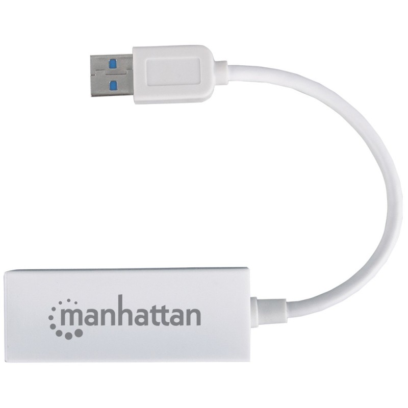 Tarjeta de Red USB - Gigabyte MANHATTAN - USB 3.0, RJ-45, Macho/hembra, Color blanco