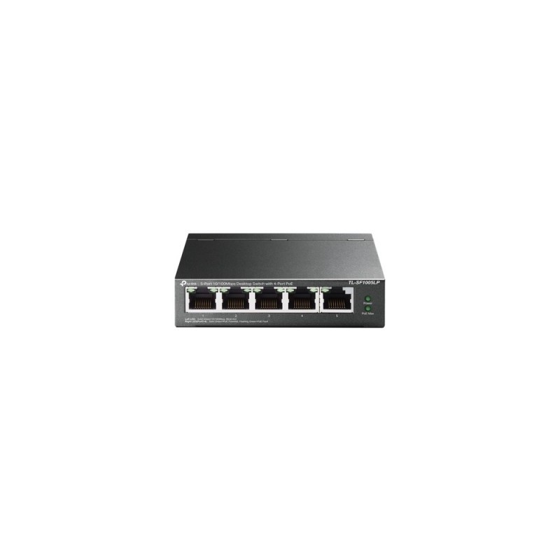 Switch no administrable (TL-SF1005LP) de (5) puertos RJ45 10/100 Mbps y (4) puertos POE -