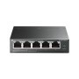 Switch no administrable (TL-SF1005LP) de (5) puertos RJ45 10/100 Mbps y (4) puertos POE -