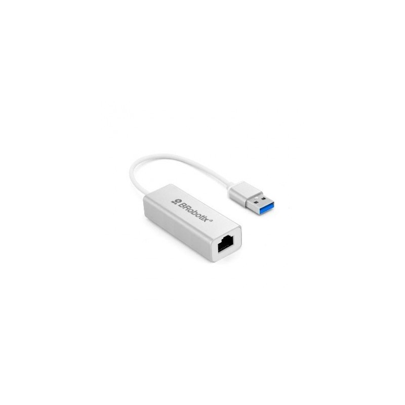 Convertidor USB V3.0 a RJ45 - Gigabit BROBOTIX 263458, Blanco