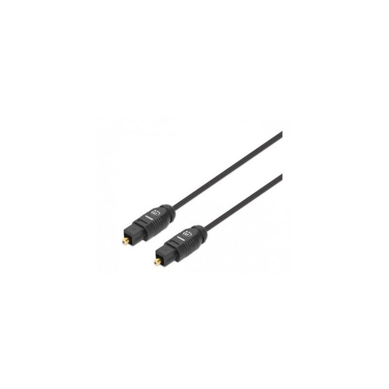 Cable de Audio Digital Optico Toslink MANHATTAN 356084 - 3 m, Macho / Macho, Negro