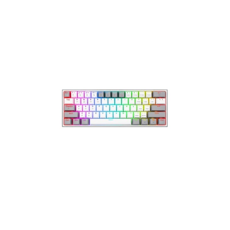 Teclado Mecánico Redragon Fizz Pro White/Gray - Inglés, Blanco y Gris