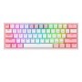 Teclado Mecánico Redragon Fizz Pro White/Pink - Blanco y Rosa