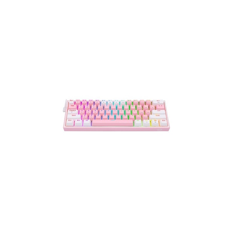 Teclado Mecánico Redragon K616-RGB PW - Rosa y Blanco