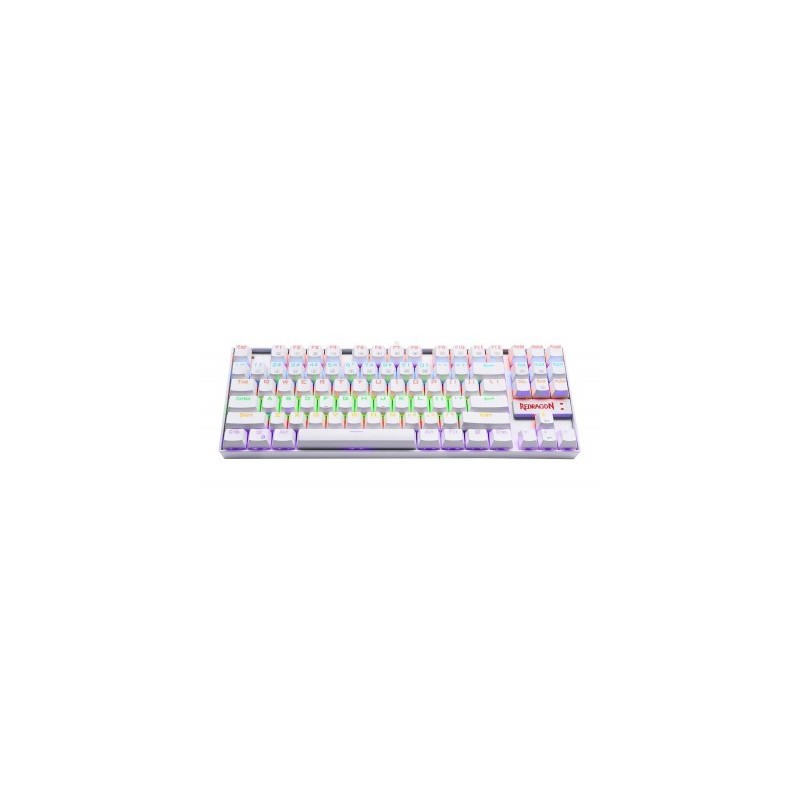 Teclado Mecánico Redragon Kumara White Rainbow - Español, Blanco