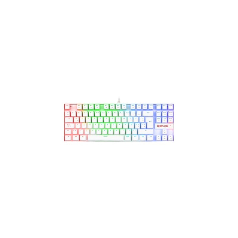 Teclado Mecánico Redragon Kumara White RGB Red Switch -