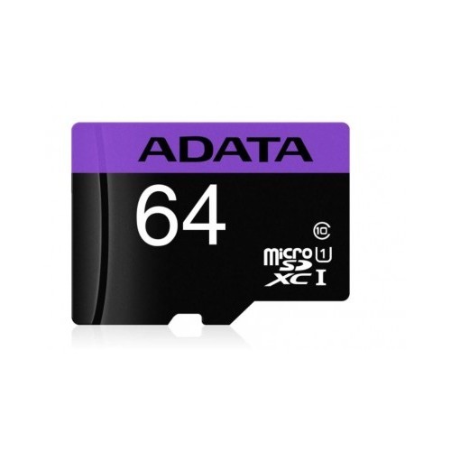 Memoria Micro SDXC 64GB Adata Clase 10 Juegos A1 Videos Full HD V10  AUSDX64GUICL10A1-RA1