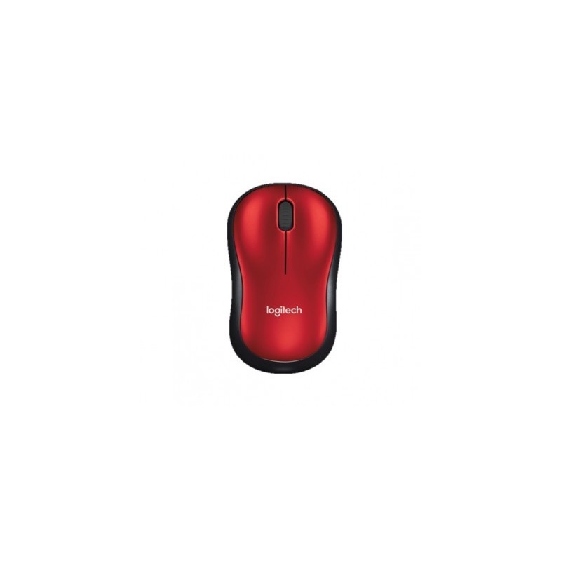 Mouse LOGITECH M185 - Rojo, 3 botones, RF inalámbrico, Óptico, 1000 DPI