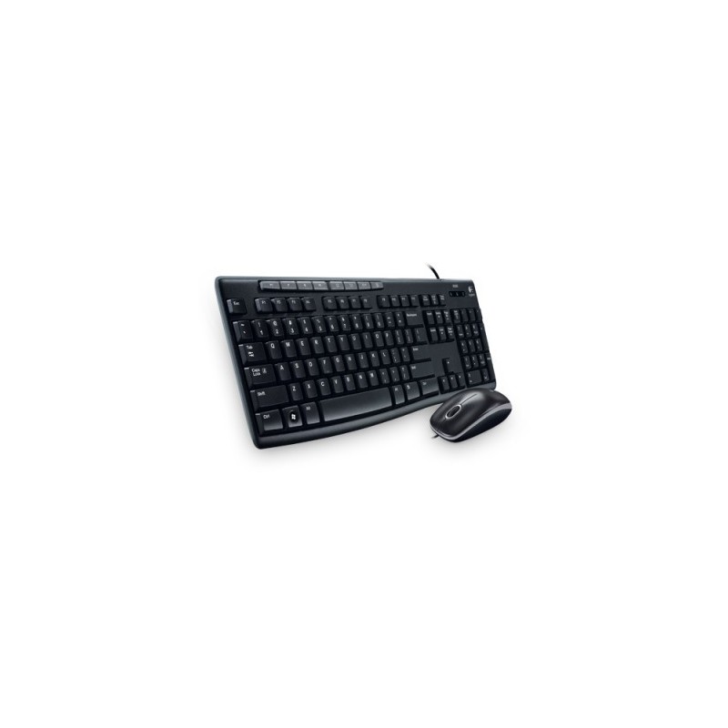 Kit de Teclado y Mouse LOGITECH MK200 - Estándar, Negro, 1000 DPI