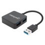 Hub USB MANHATTAN - Negro, 4 puertos