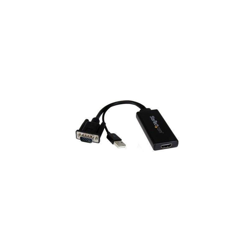 Adaptador VGA a HDMI StarTech.com - VGA, USB, HDMI, Macho/hembra, Negro