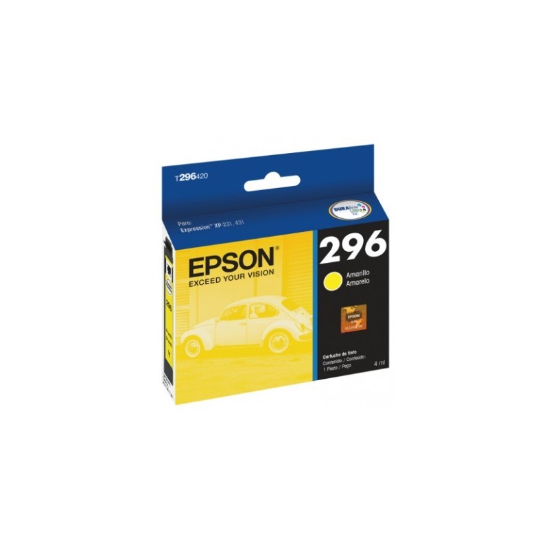 Cartucho EPSON T296420-AL - Amarillo, Epson, Inyección de tinta, Caja