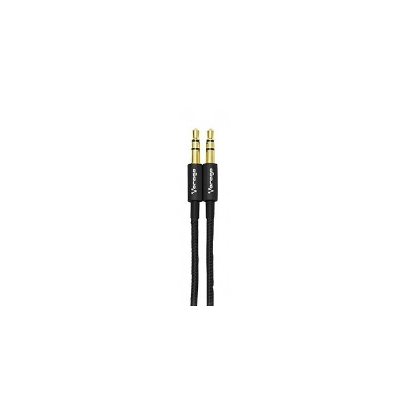 Cable Auxiliar. Vorago. CAB-115 - Negro, 3.5mm, 3.5mm, 1 M